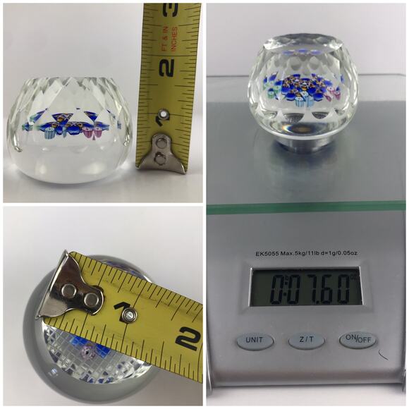 Perthshire PP215 2000 Multifaceted Lampwork Flower Picture Cane Paperweight Cert - Picture 11 of 14